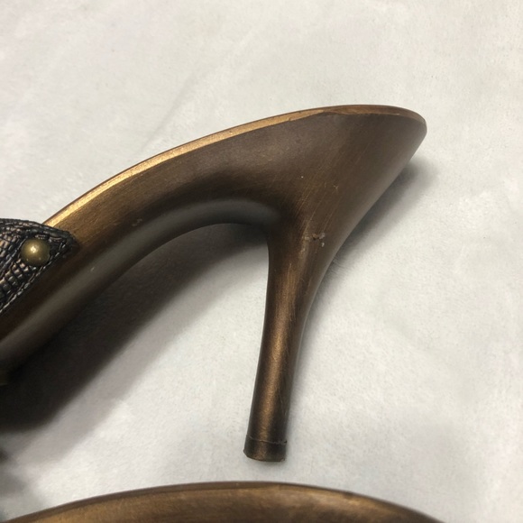 Victoria Spencer 8.5 Slither Snakeskin Heel Brown - Picture 14 of 16